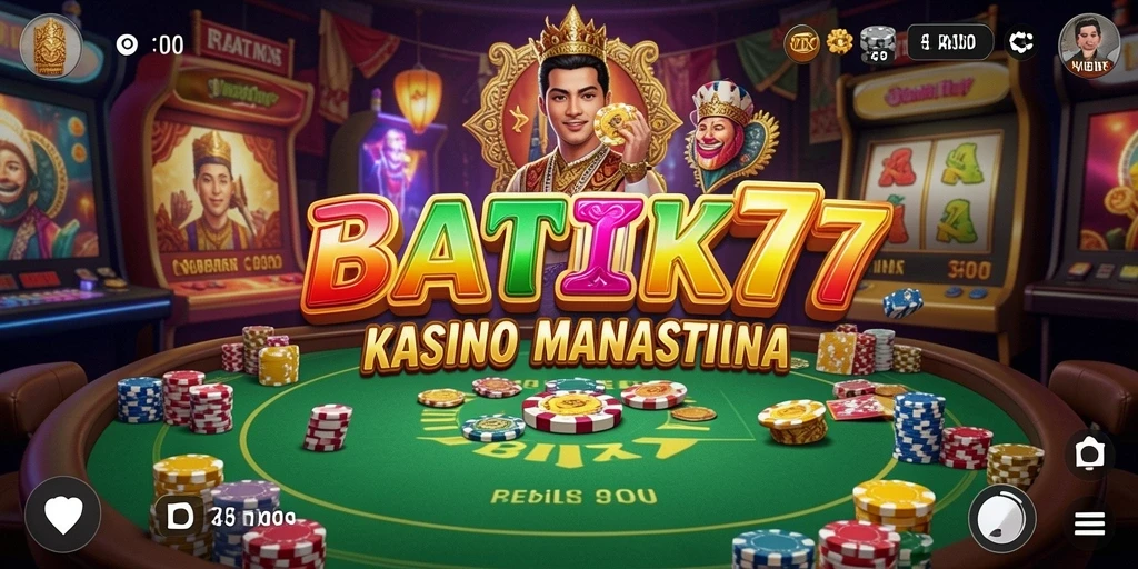 Menampilkan gameplay seru dalam aplikasi Kasino BATIK77.