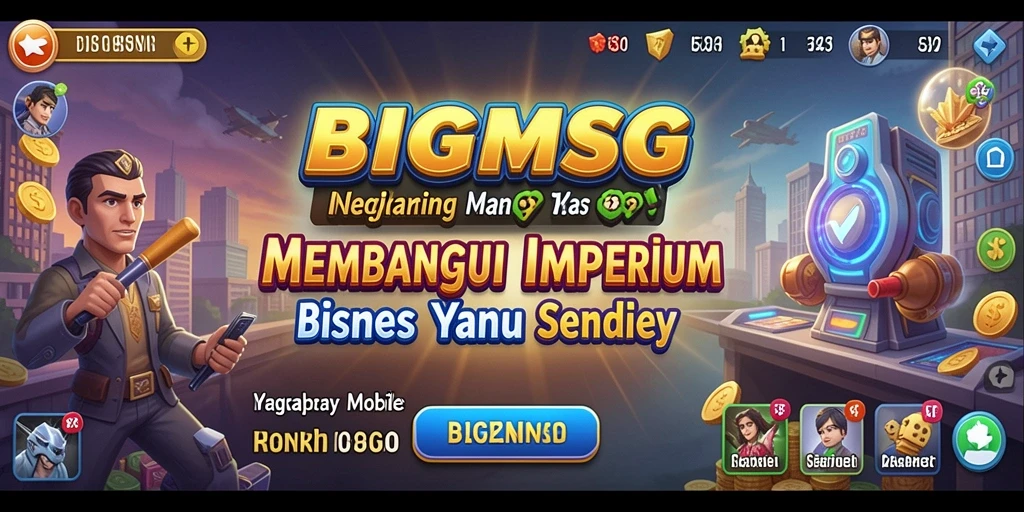 Tampilan dinamis gameplay Tycoon di BIGMSG saat membangun imperium bisnis.