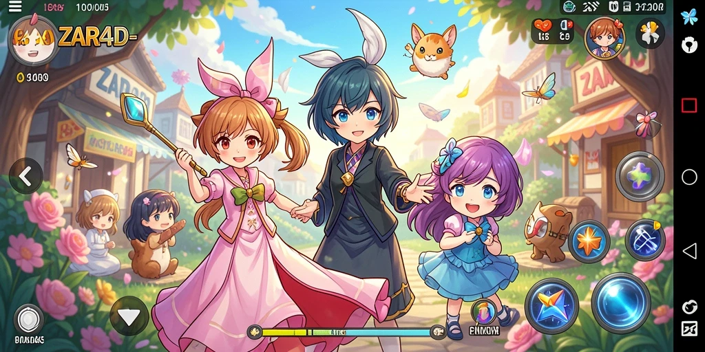 Screenshot gameplay ZARA4D menampilkan pertarungan seru dan karakter anime.
